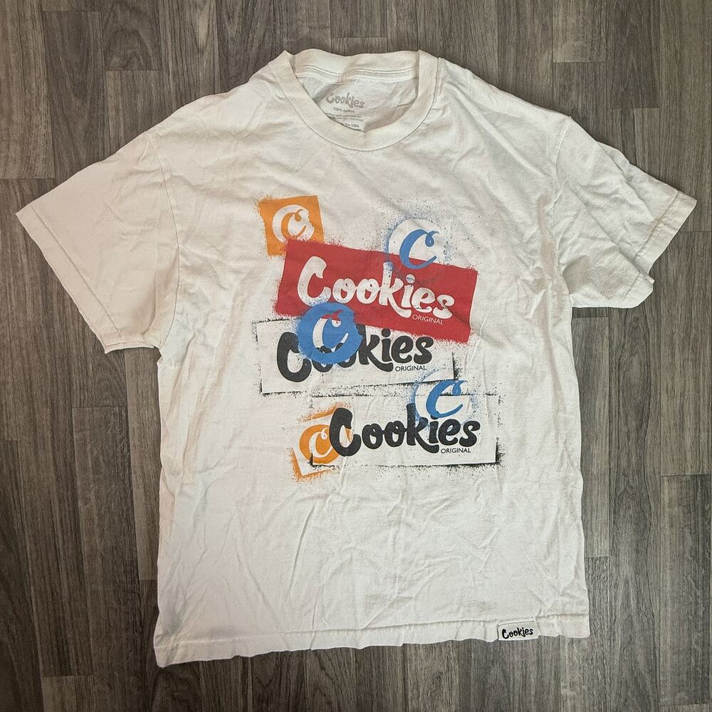 Cookies SF Original Logo Graphic Tee White Multicolor Streetwear Shirt L